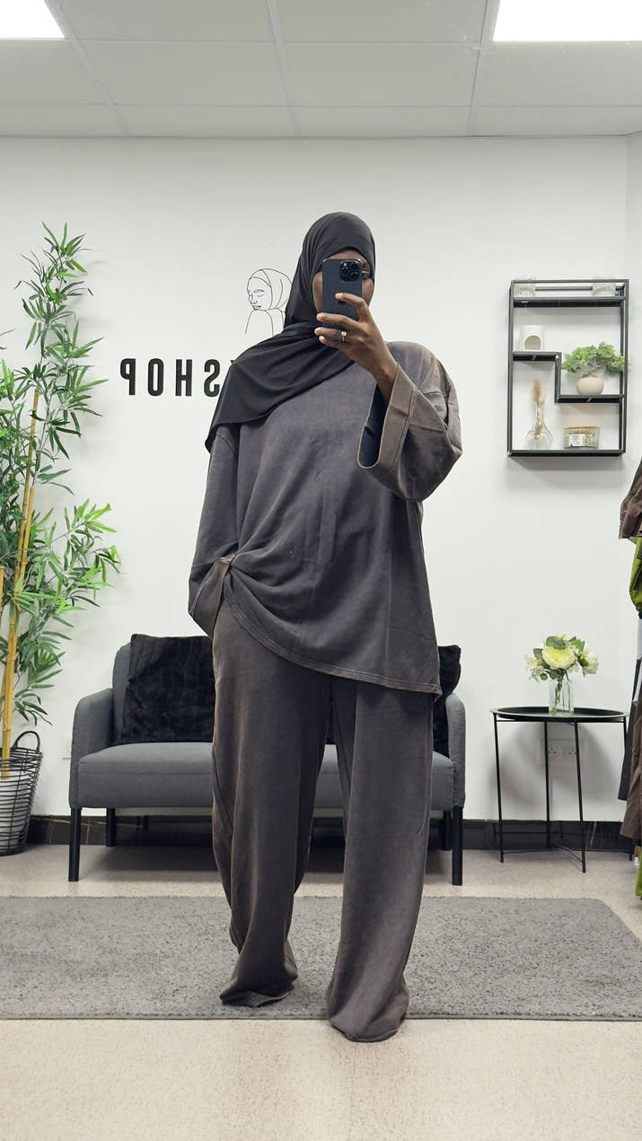 Ensemble pantalón délavé